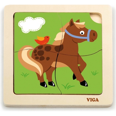 Viga puzzle kůň 4 dílky