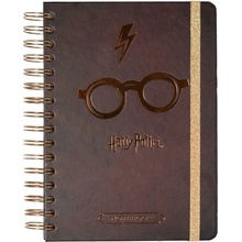 CurePink Poznámkový blok Harry Potter: Brýle Kroužková vazba A5 14,8 x 21,0 cm CTFBA50020