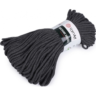 Prima-obchod Pletací příze Macrame Braided 250 g, barva 12 (758) šedá tmavá