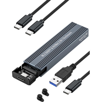 VCom външна кутия за диск Storage Case - M. 2 NVMe/SATA/NGFF M/B key - 10Gbps USB3.1 Type-C/A - CU850SN (CU850SN)