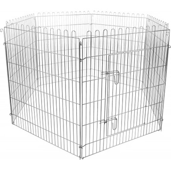 FLAMINGO Run Puppy Jax Silver - ограждение за малки кученца, 6 елемента, размери: диаметър 160 x височина 100 см, Белгия - 507805