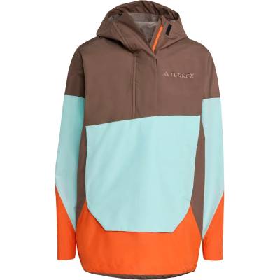 adidas Terrex Дамско водоустойчиво яке Adidas terrex Women's Terrex Xploric 2.5 Layer CP Anorak Waterproof jacket - Earth Strata / Semi Flash Aqua / Semi Impact Orange (102-4960-0114)