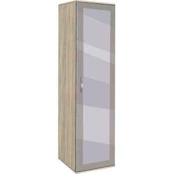 Bogdan Furniture G Еднокрилен гардероб Memo. bg, модел BM-Ava 11 с огледало, ГБ сонома и сиво гланц