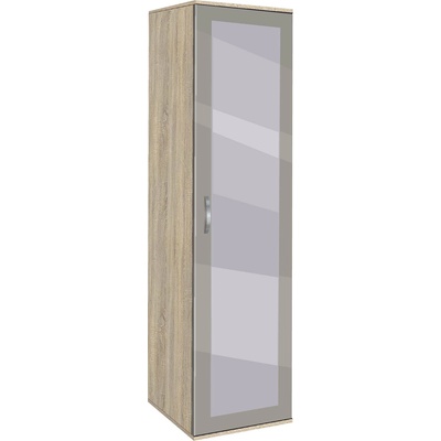 Bogdan Furniture G Еднокрилен гардероб Memo. bg, модел BM-Ava 11 с огледало, ГБ сонома и сиво гланц