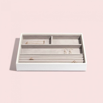Stackers box na šperky White Classic Ring & Braclets bílá
