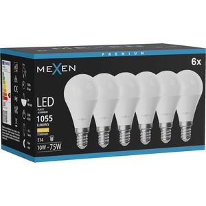 Mexen Nova 6x LED крушка E14, G45, 10W, Топла - 3000K, 1055 lm - L101-E14-1030-01x06 (L101-E14-1030-01x06)