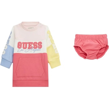 Guess Многоцветна спортна рокля за бебе момиче с бродирани надписи Guess и джобове