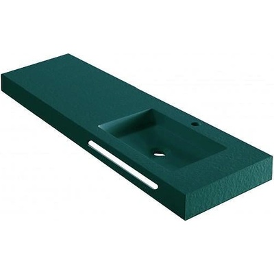 Inter Ceramic Мивка за баня " RESIN POLY MARBLE" ICC 12046DG/R, стенен монтаж, смола, тъмно зелен мат, 120x46см (12046DG/R)