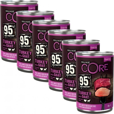 Wellness Core Dog 95% morka a koza 6 x 400 g