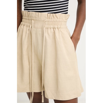 BOSS Orange къс панталон дамски с добавен лен C Tacolina (50561845)