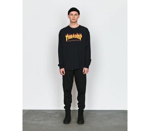 Thrasher Flame Logo LS black