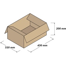 NAKUPIM.SK Kartónová krabica 3VVL klopová 430 x 310 x 200 mm