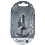Ouch! Smooth Silicone Plug Large 3.5 (8.9 cm) Gunmetal Finish