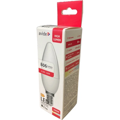 AVIDE LED žiarovka Candle 6.5W E14 3000K 806 lumen