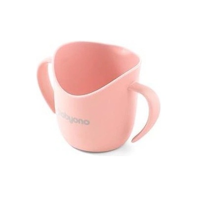 BabyOno hrnek ergonomický s oušky 120 ml broskvová