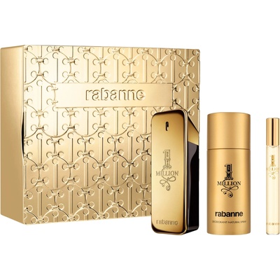 Paco Rabanne 1 Million Eau De Toilette Spray Set 3 Pieces 100ml Male