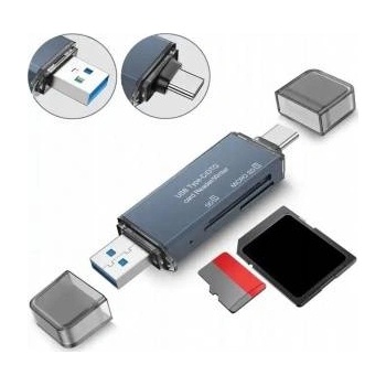 ZENWIRE Card Reader SD Memory Card USB 3.0 USB-C Adapter 4-in-1 SD + MICRO SD TF 5 Gb/s up to 2TB