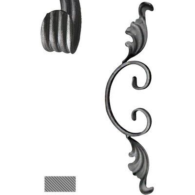 Céčko s lístkami, 320 x 80 mm, 12 x 6 mm, široké rozkutie