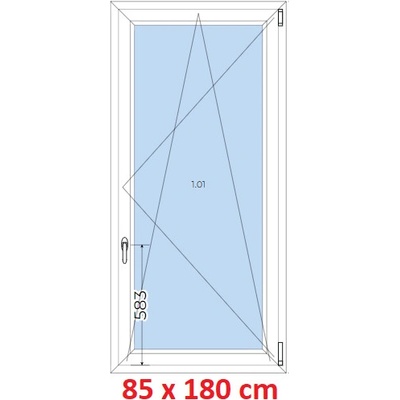 Soft Plastové okno 850 x 1800 mm, otevíravé a sklopné, Winchester/Bílá