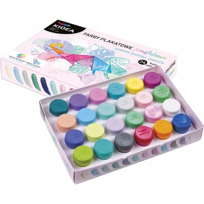 Kidea temperové barvy v kelímku, pastelové, 24 ks FPP24KKA