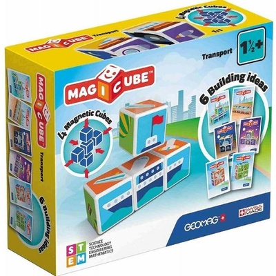 Geomag Комплект магнитни кубчета Geomag - Magicube, Транспортни средства, 7 части (G122)