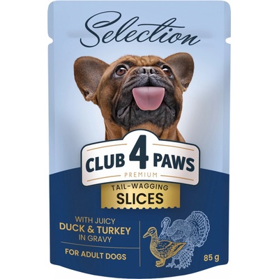 Club 4 Paws Premium Plus Selection Adult s kachnou a krocanem v omáčce 85 g