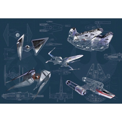 Komar Vliesová fototapeta Star Wars Blueprint Dark rozměry 400 x 280 cm