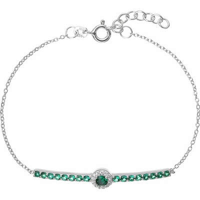 PAVONA Strieborný náramok so zelenými zirkónmi 13116.3 emerald