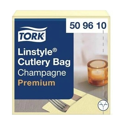 TORK Servírovacie servítky priemyselne kompostovateľné 1V Premium LinStyle šampanské 50ks 39x39 cm