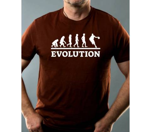 Evolution basket bílý tisk tričko Basic