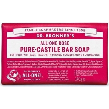 Dr Bronner's tuhé univerzálne bio mydlo All-One Rose 140 g
