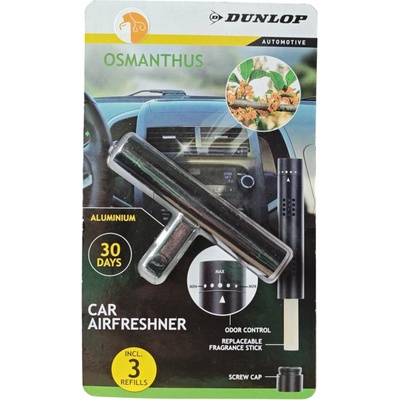 Dunlop hliníkový osvěžovač vzduchu do auta + 3 náhradní náplně osmanthus