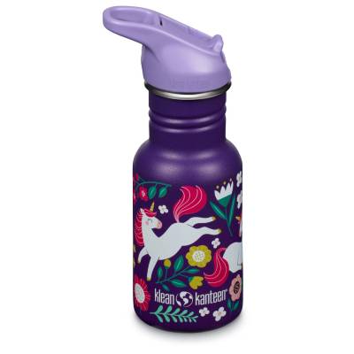 Детска бутилка за вода Klean kanteen Kid's Classic Narrow Flip Sport Water bottle - Leaping Unicorn - размер 355 ml (533-2200-0311)