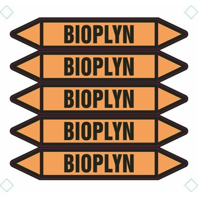 Grafiko | Bioplyn - dle ČSN 13 0072 - Materiál fólie s ochrannou laminací, Rozměr aršík 5ks šipka 250x52mm