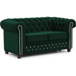 ROPEZ Зелен кадифен разтегателен диван 148 cm York Blik - Ropez (York Blink Sofa 2os. z f.spania Riviera 38 ( Davis ) l. srebrne, nogi brąz)