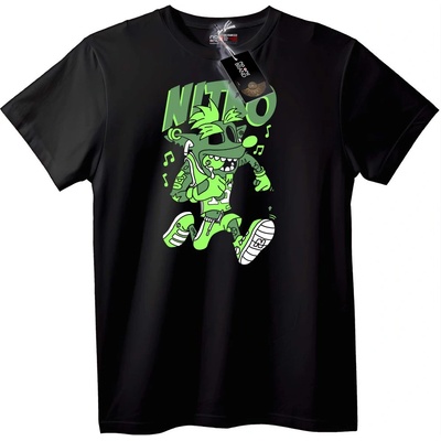 NOONEBRAND Тениска NITO Зелен Крокодил - L, White