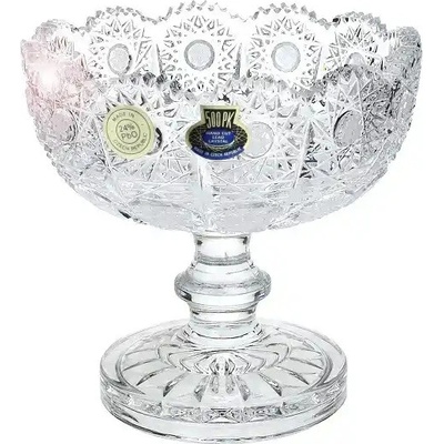 Bohemia Crystal Broušená miska na nožce 12 cm
