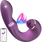 SuperLove Triple Action G-Spot & Clitoral Strong Tapping Vibrator with App Purple