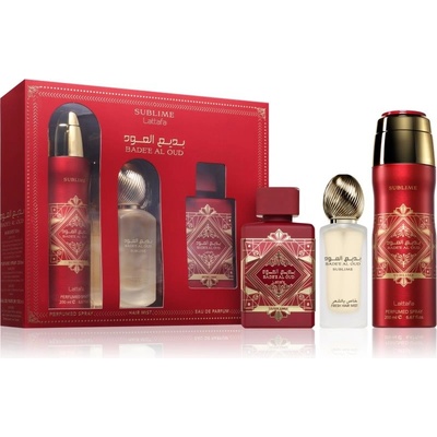 Lattafa Badee Al Oud Lattafa Badee Al Oud Sublime EDP 100 ml + deodorant a tělový sprej 200 ml + vůně do vlasů 50 ml