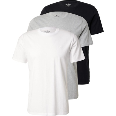 HOLLISTER Тениска сиво, черно, бяло, размер m