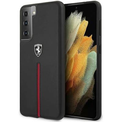 Ferrari Калъф за телефон Ferrari FEOSIHCS21SBK Off Track Leather Nylon Stripe за Samsung Galaxy S21, черен (FER000442)