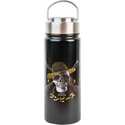 CurePink Nerezová termo láhev na pití Netflix One Piece Já budu král pirátů 550 ml