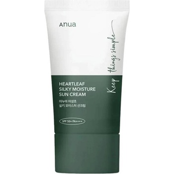 Anua Heartleaf Слънцезащитен крем Silky Moisture, SPF50+, 50 ml