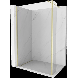 Mexen Kioto преграда за душ тип Walk-in 130 x 40 см, прозрачна, златиста четкана - 800-130-212-55-00-040 (800-130-212-55-00-040)