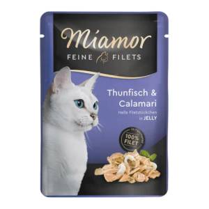 Miamor фини филенца - Пауч за израснали котки с риба тон и калмари 100 гр