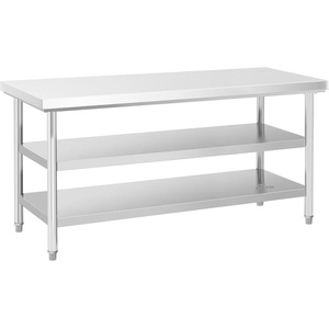 Royal Catering Работна маса от неръждаема стомана - 70 x 180 см - 500 кг - 3 нива RCWT-180X70-3L-E (RCWT-180X70-3L-E)