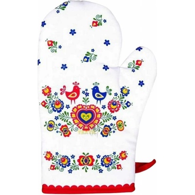 Forbyt Kuchyňská chňapka Folklor červená 1 ks 18 x 28 cm