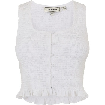 Image 1 of Jack Wills Shirred Tank - Vintage White