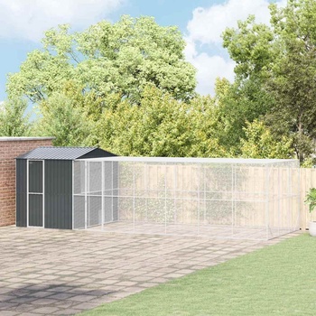 vidaXL Клетка за птици със съхранение Антрацит 845 x 304 x 247 см (3325167)