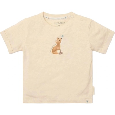 Little Dutch Бебешка тениска с къс ръкав Little Dutch - Birch Melange, 74 cm, 6-9 м (CL25021100)